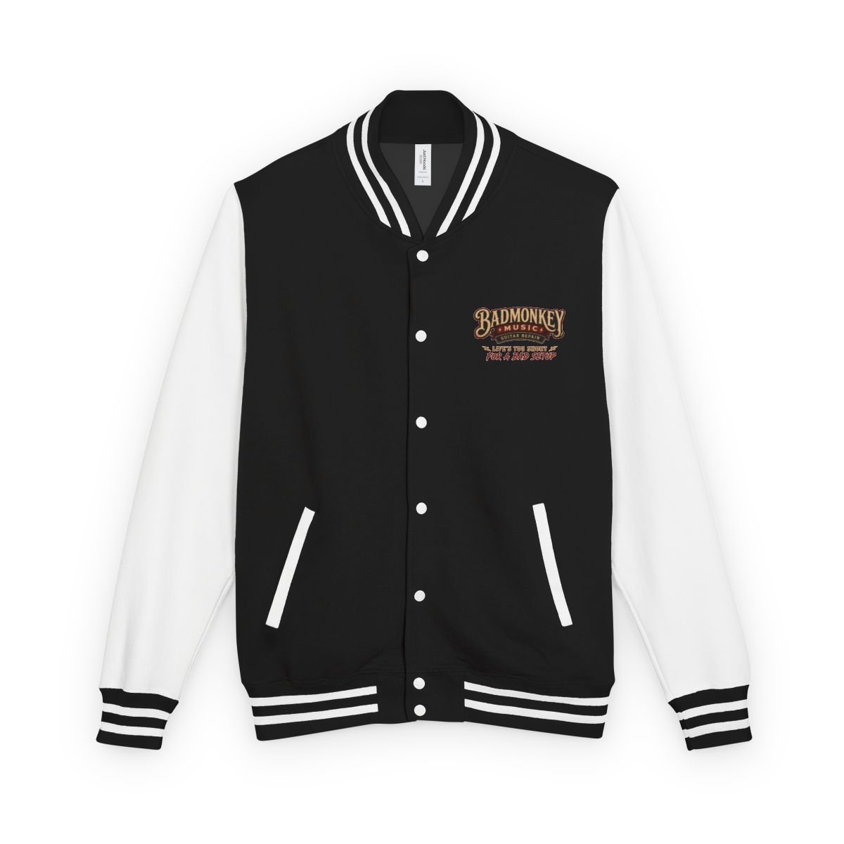 Jet Black/Arctic White Jammin' Letterman Jacket front